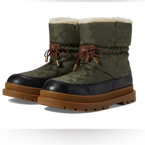 NEW Coach Kailee Nylon Winter Boots sz 11 green with box - Picture 3 of 8